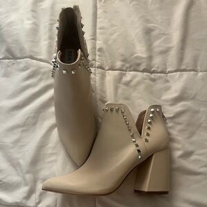 Steve Madden Ivory Studded Ankle Booties